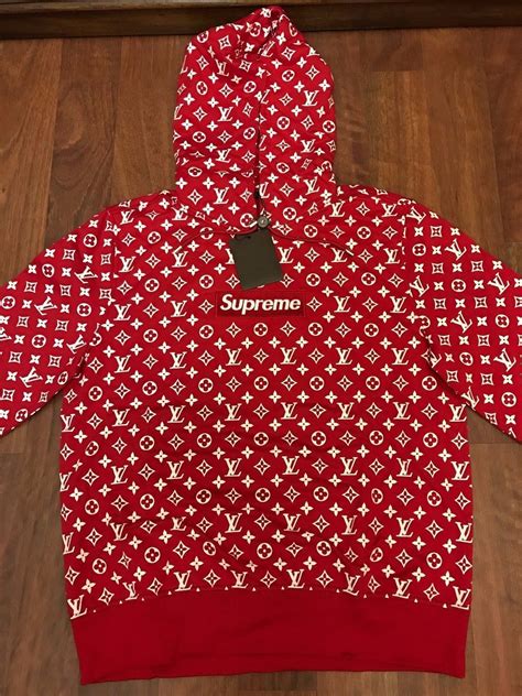 hypebae supreme x lv|supreme x louis vuitton hoodie.